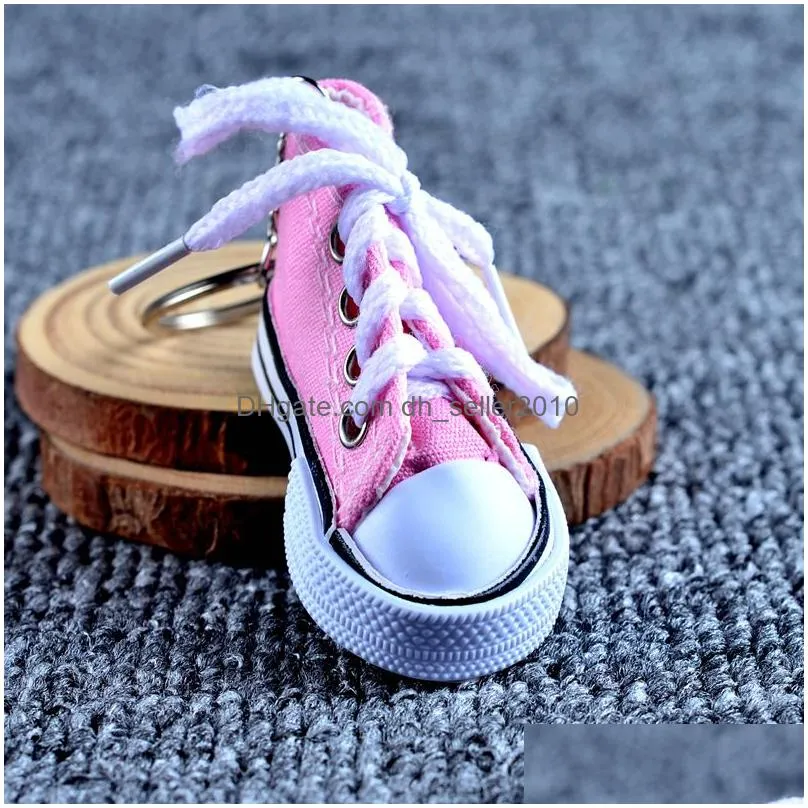 luxury creative canvas shoes designer key chain cell phone charms sneaker handbag pendant keyring keychain for adult child jewelry