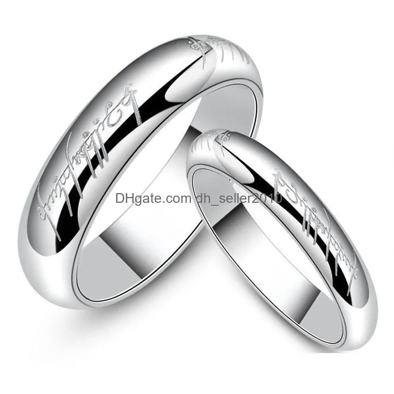 vintage the lord of the ring stainless steel men s rings titanium steel couple band rings for gold silver black fashion rings jewelry