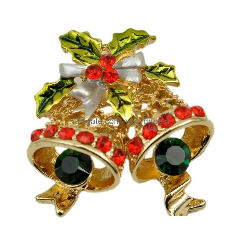 fashion 10 styles christmas ladies brooches pin boot bell snowman reindeer brooch pins sleigh wreath diamante brooches wholesale china