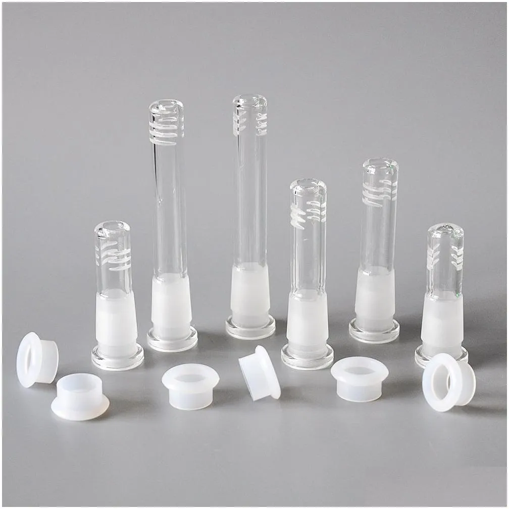 high quality glass downstem with 6 cuts 18.8mm downstem into a 14mm bowl 3cm/5cm/8cm glass down stem diffuser/reducer