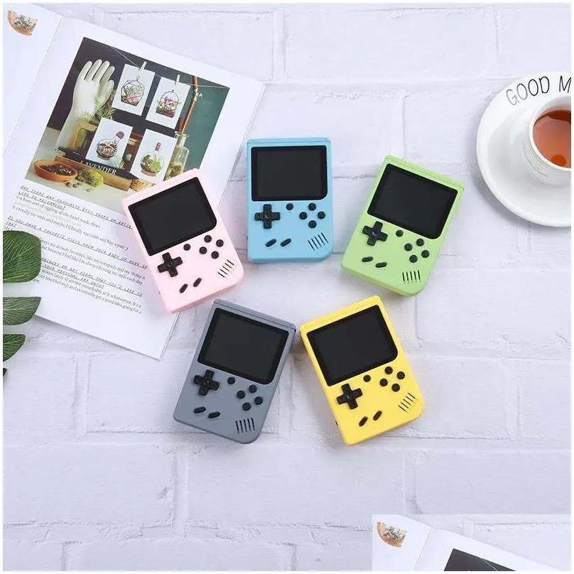 portable macaron handheld games console retro video game player can store 500 in1 8 bit 3.0 inch colorful lcd cradle