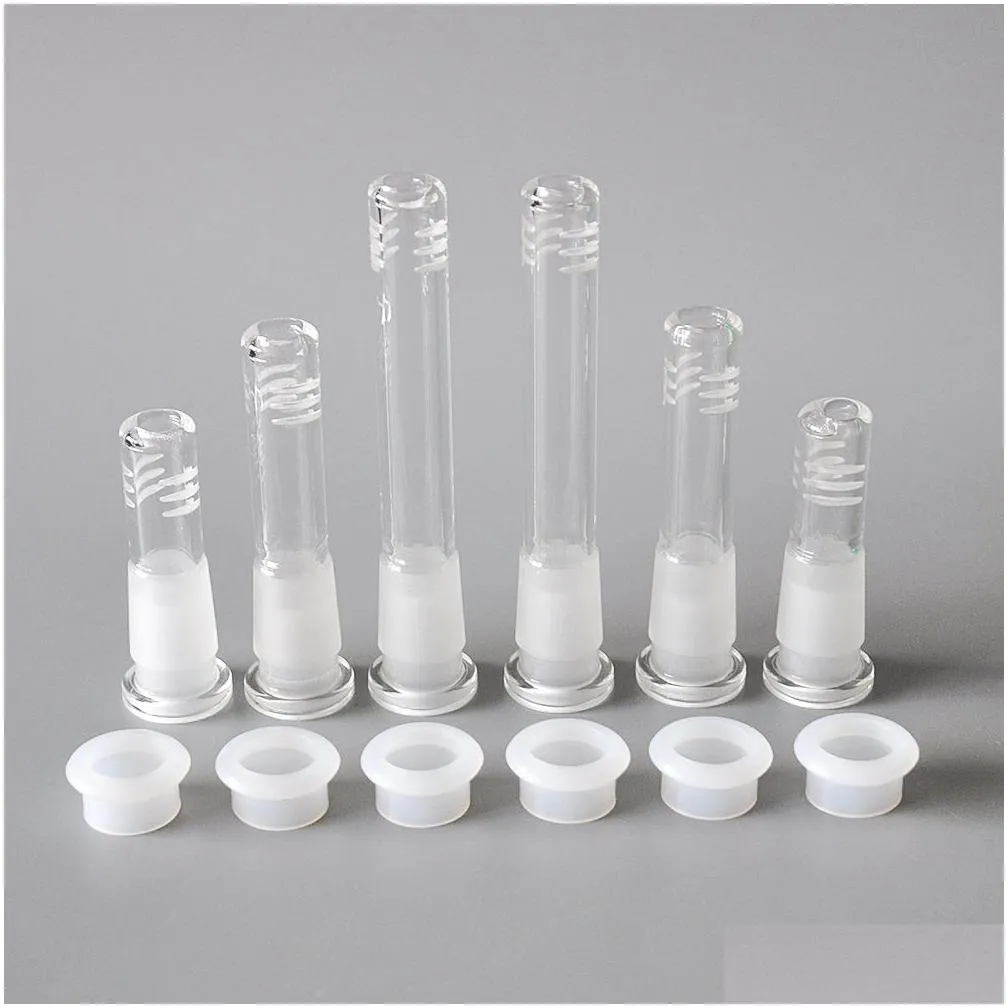 high quality glass downstem with 6 cuts 18.8mm downstem into a 14mm bowl 3cm/5cm/8cm glass down stem diffuser/reducer