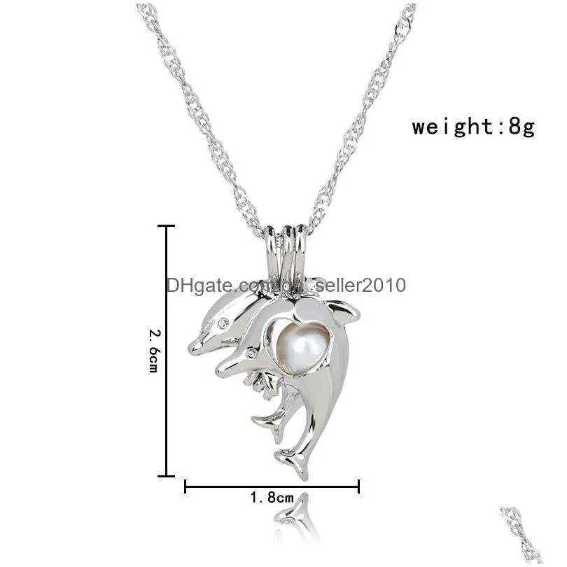 63 designs pearls cage pendant necklaces with oyster wish natural pearl luxury hollow locket charm chains for women fashion jewelry