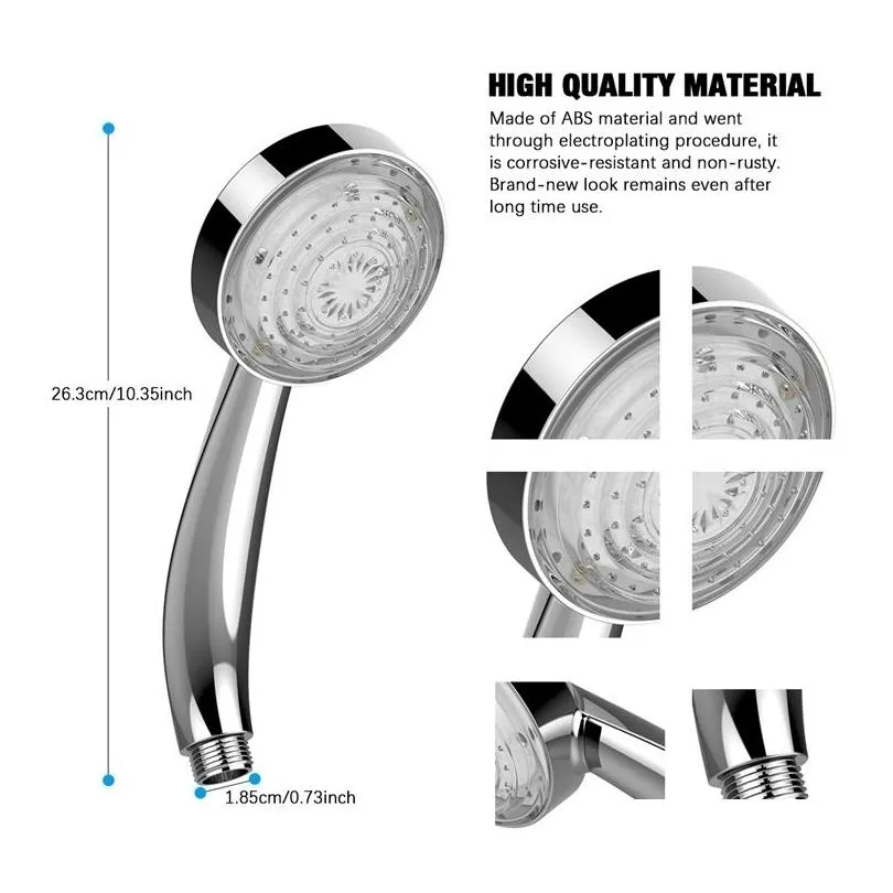color changing shower head led light glowing automatic 7 handheld water saving bathroom decor 220401