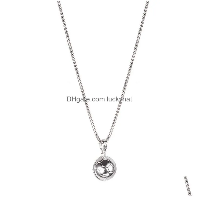 fashion creative basketball football soccer pendant necklace gold silver plated sports necklaces for women men s fans jewelry