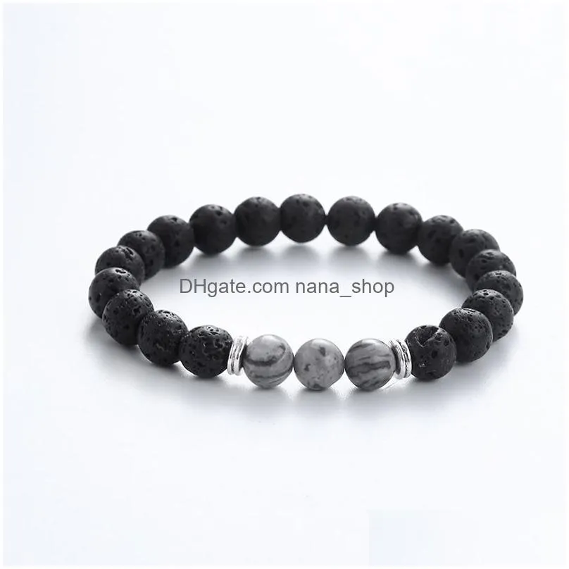 new arrival natural lava stone bracelets for women men healing emperor turquoise rock beads chains bangle fashion yoga jewelry gift