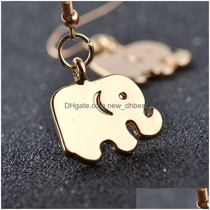 new 19x14mm alloy elephant drop earrings for women ladies dangle earrings gold silver chandelier earrings ear hook dangle fashion