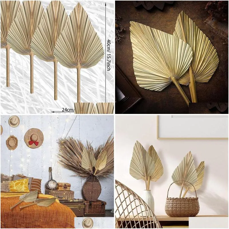 decorative flowers wreaths 8pcs dried palm leaves fans bohemian spears artificial plants tropical leavesdecorative