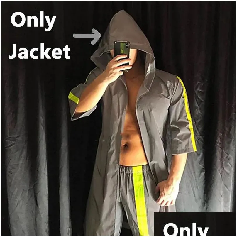 mens jackets reflective fluorescent set nightclub bar singer dancer male costume