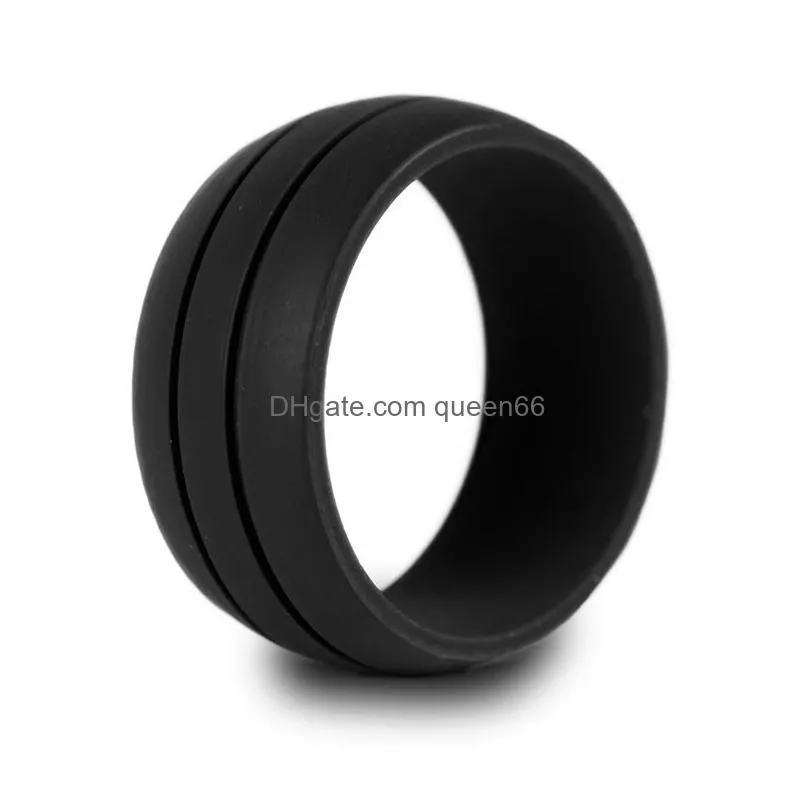 8.5mm width fashion wedding silicone band rings women sports personalized punk finger rings for men engagement party jewelry gift
