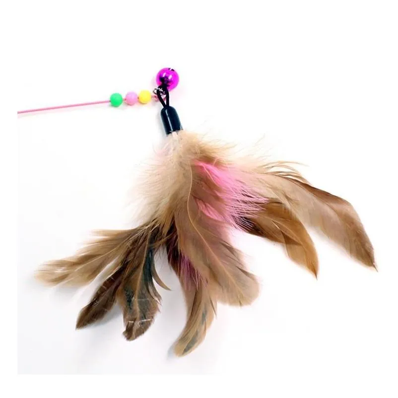 120pcs design cat toy gift funny cat kitten pet teaser feather wire chaser pet toy wand beads play sn4262