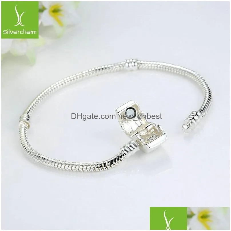 top quality silver basic snake chain women men magnetic clasp bangle for charm european beads bracelet jewelry making