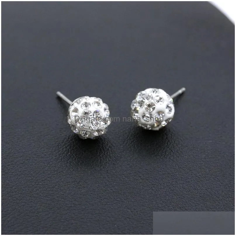hot selling ear stud luxury crystal zircon 925 silver earrings for women new supplies fashion jewelry charm stud earrings beautiful