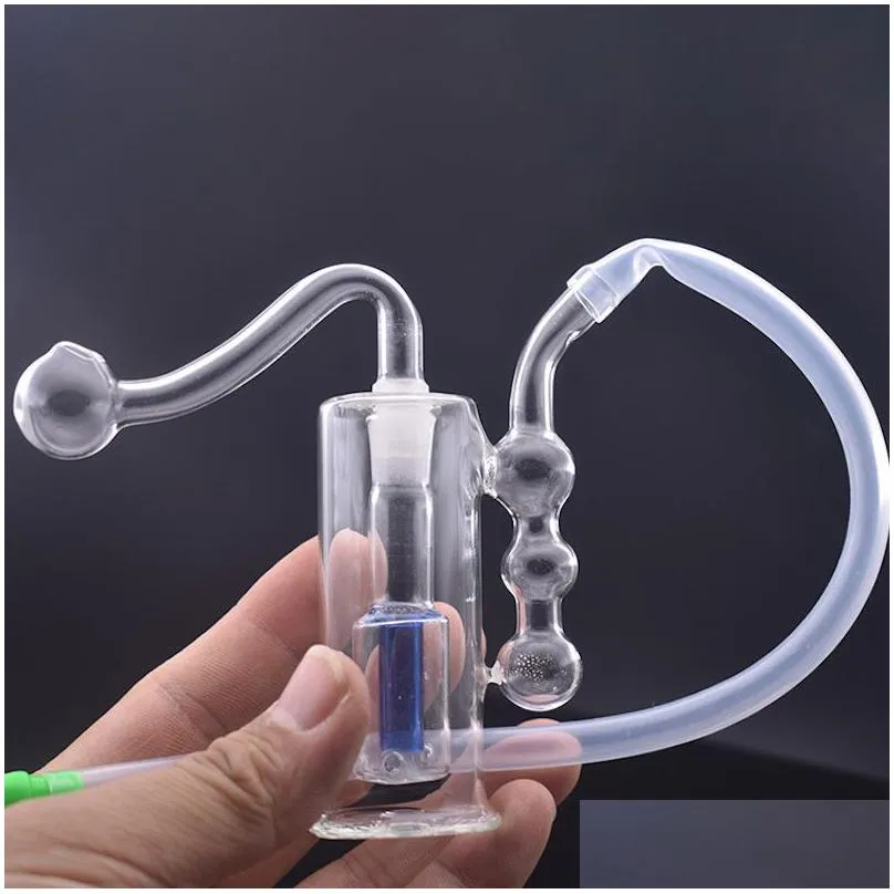 wholesale colorful mini smoking water dab rigs bong hookah with 10mm male glass tobacco or oil burner bowl and silicone hose
