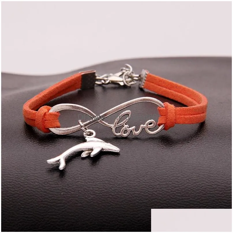 new metal animal  charm bracelets women infinity love velvet string rope warp bangle for men s simple jewelry in bulk