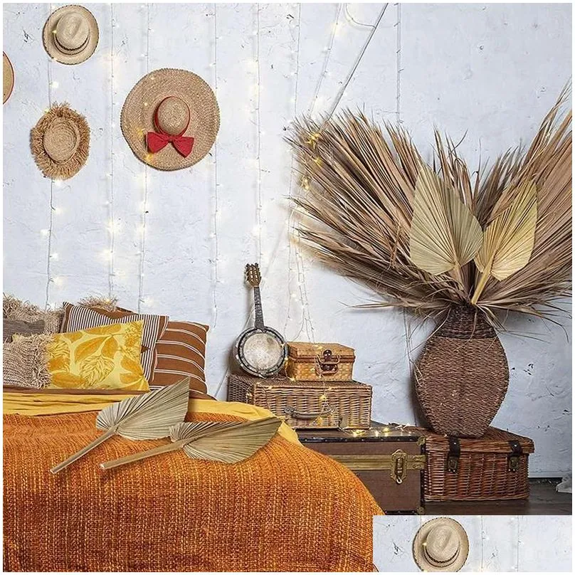 decorative flowers wreaths 8pcs dried palm leaves fans bohemian spears artificial plants tropical leavesdecorative