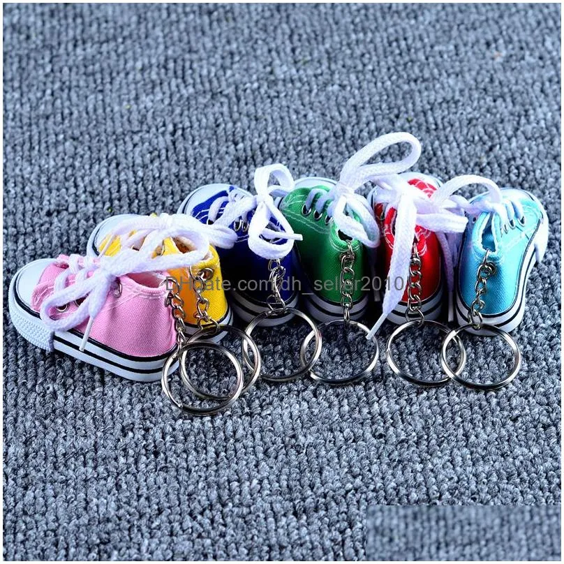 luxury creative canvas shoes designer key chain cell phone charms sneaker handbag pendant keyring keychain for adult child jewelry