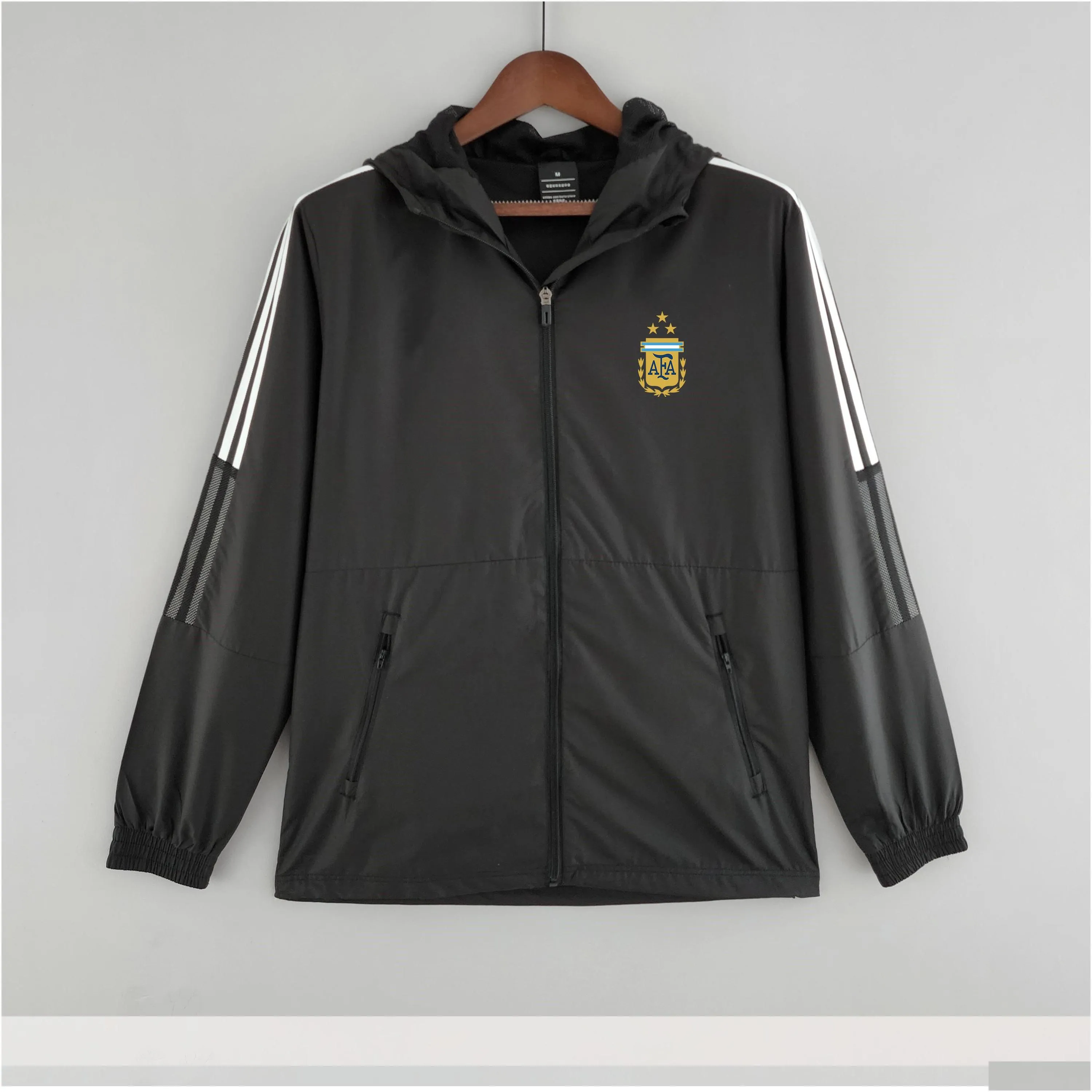 22-23 argentina national football team mens jacket soccer windbreaker jerseys full zipper hooded windbreakers mens fashion coat logo