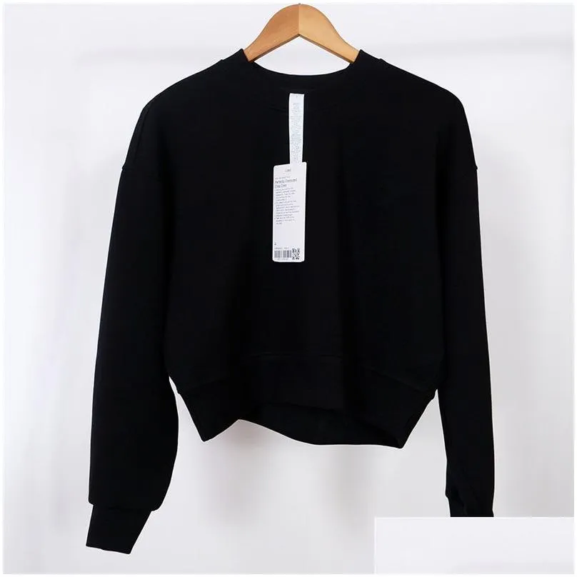 ll women yoga outfit perfectly oversized sweatshirts sweater loose long sleeve crop top fitness workout crew neck blouse gym