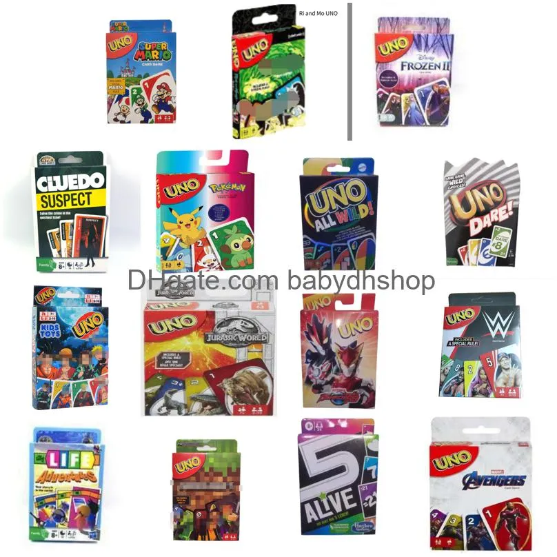 uno card games 15 styles wild dos flip edition board game 2-10 players gathering game party fun entertainment