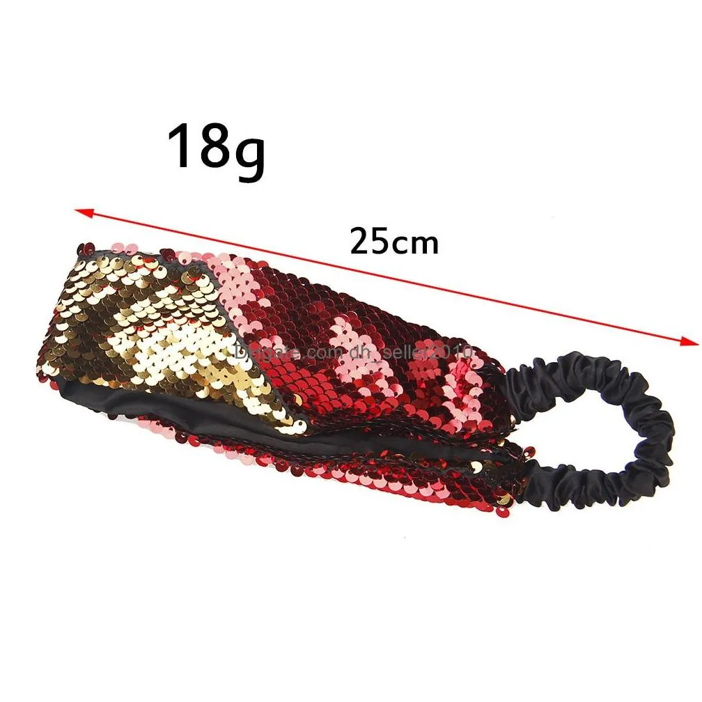 10 colors reversible sequins mermaid headbands for women luxury hairband head bands female fashion hair scarf jewelry accessories