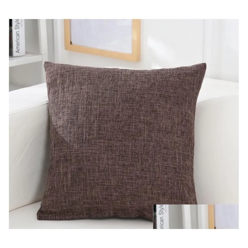 fedex solid color linen pillow case plain covers cushion cover shams burlap square throw pillowcases cushion covers for bench couch