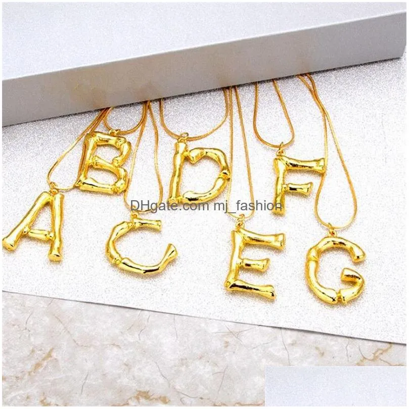 new personalized initial letter necklace women 26 alphabet pendant gold snake chain for ladies s fashion jewelry gift