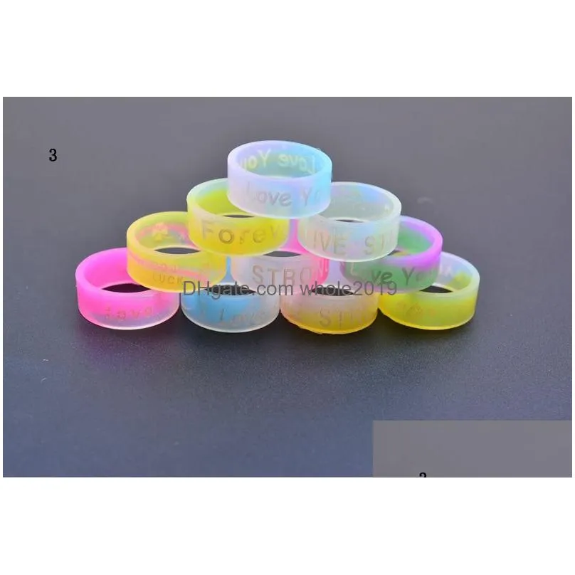 new individuality 8mm width silicone rings originality luminous men women s ring cheap colours male rings for sale wholesale