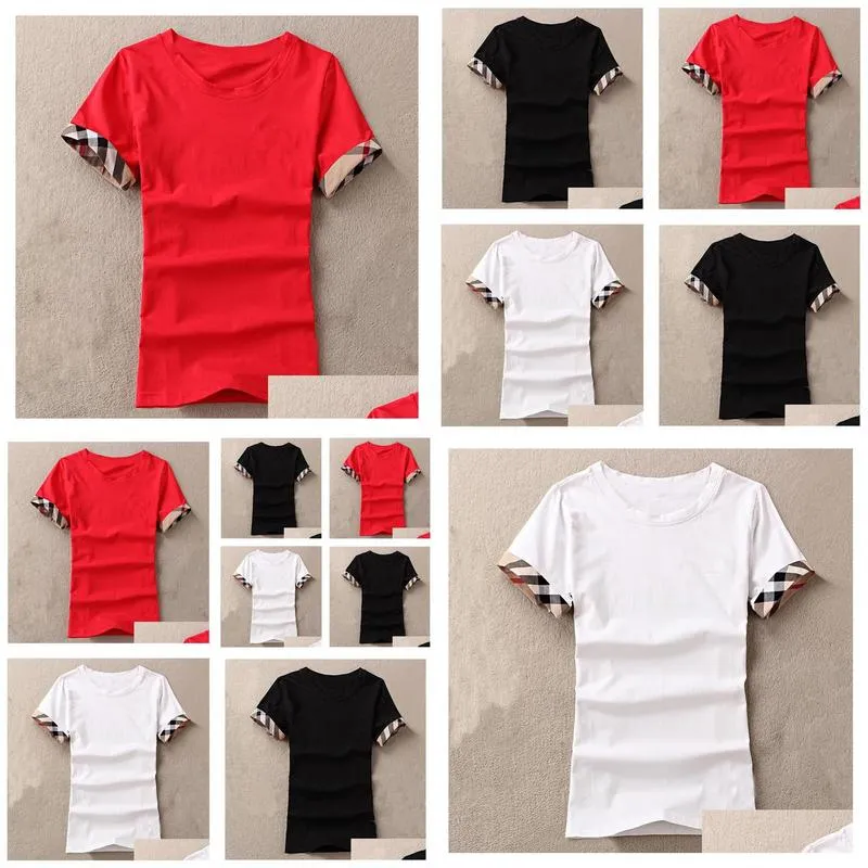 brand womens shirts slim cotton 100% women t-shirt short-sleeved for female thin white pure tops woman t shirt