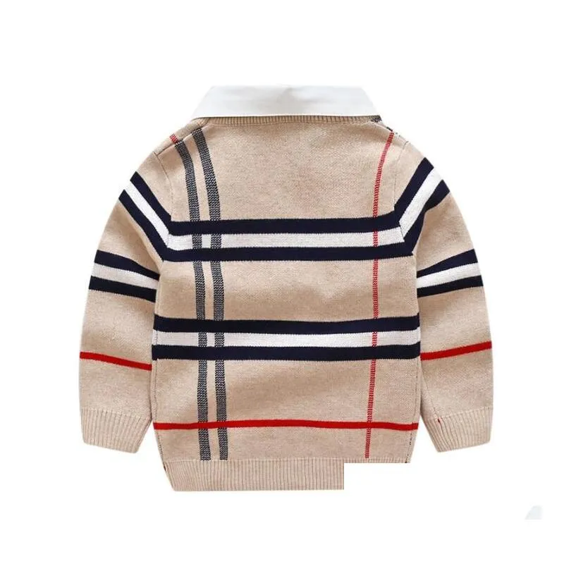 2021 autumn winter boys sweater knitted striped sweater toddler kids long sleeve pullover children fashion sweaters clothes