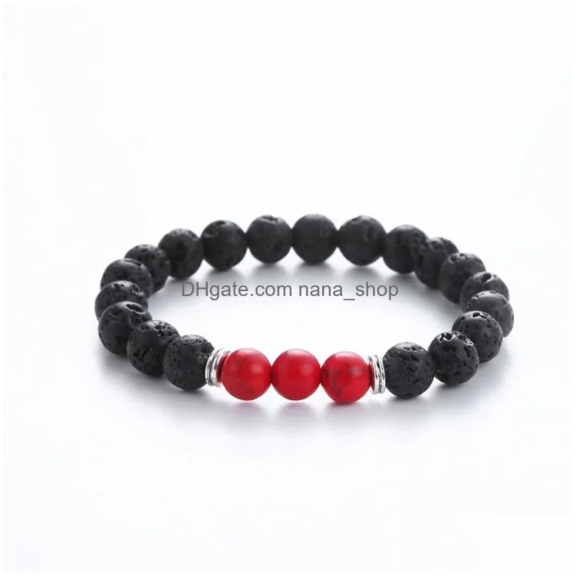 new arrival natural lava stone bracelets for women men healing emperor turquoise rock beads chains bangle fashion yoga jewelry gift