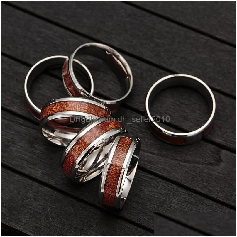 high quality couple wood rings men s cross tree of life masonic titanium steel wooden ring for women fashion jewelry in bulk