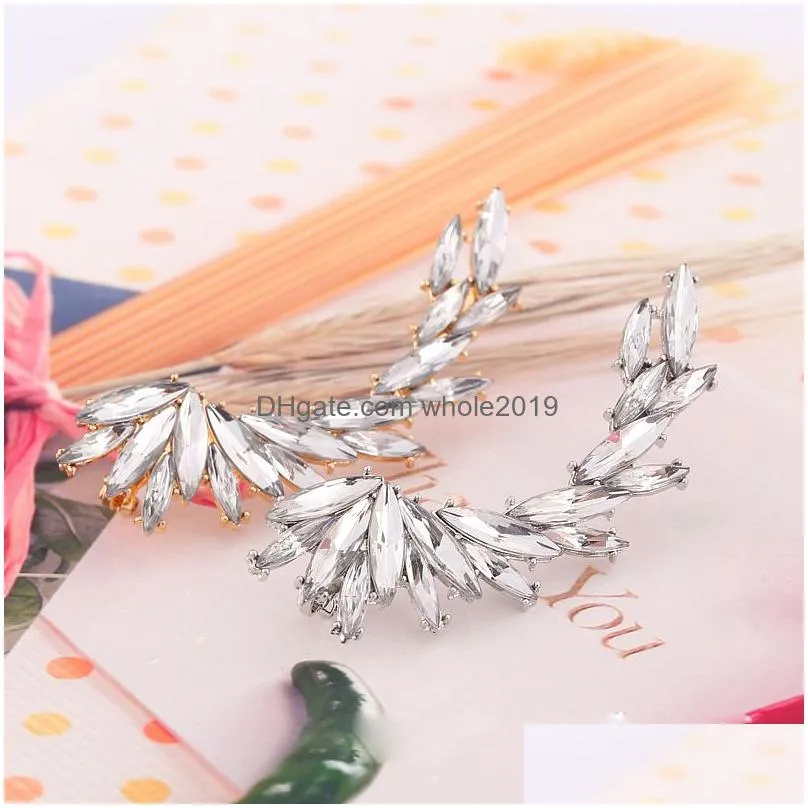 european fashion punk ear cuff meniscus earrings value high quality acrylic feather ear cuff with women fashion jewelry wholesale