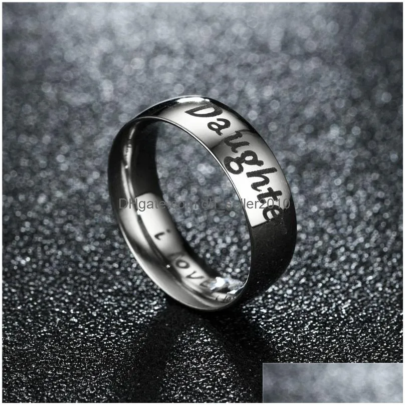 i love you dad mom son daughter letter rings for women men stainless steel family warmth finger ring fashion jewelry gift