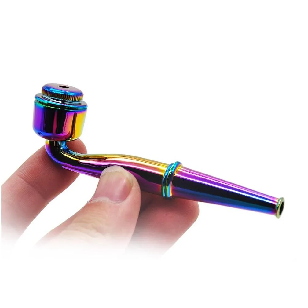 toppuff metal smoking pipe zinc alloy smoking herb pipe 95mm metal bowl pipe detachable smoking hand spoon pipes fit dry