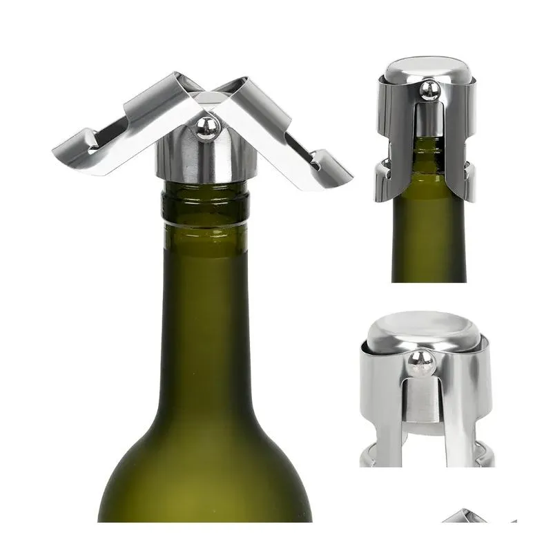 fashion stainless steel champagne sparkling stopper wine bottle stopper cork plug home bar tools