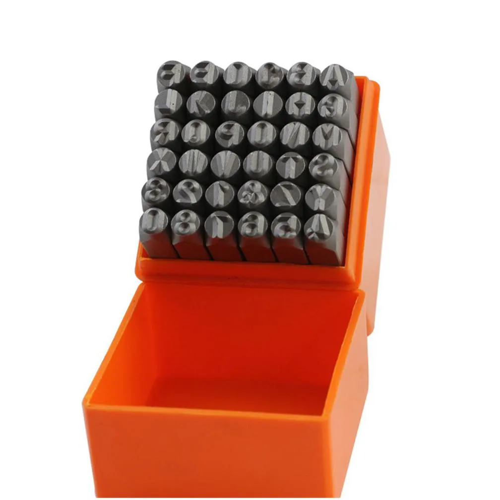 wholesale Metal Stamp Kit for Jewelry Crafts 36 Pcs Number Letter Stamps Square Shank Black Coated Art Paper Label