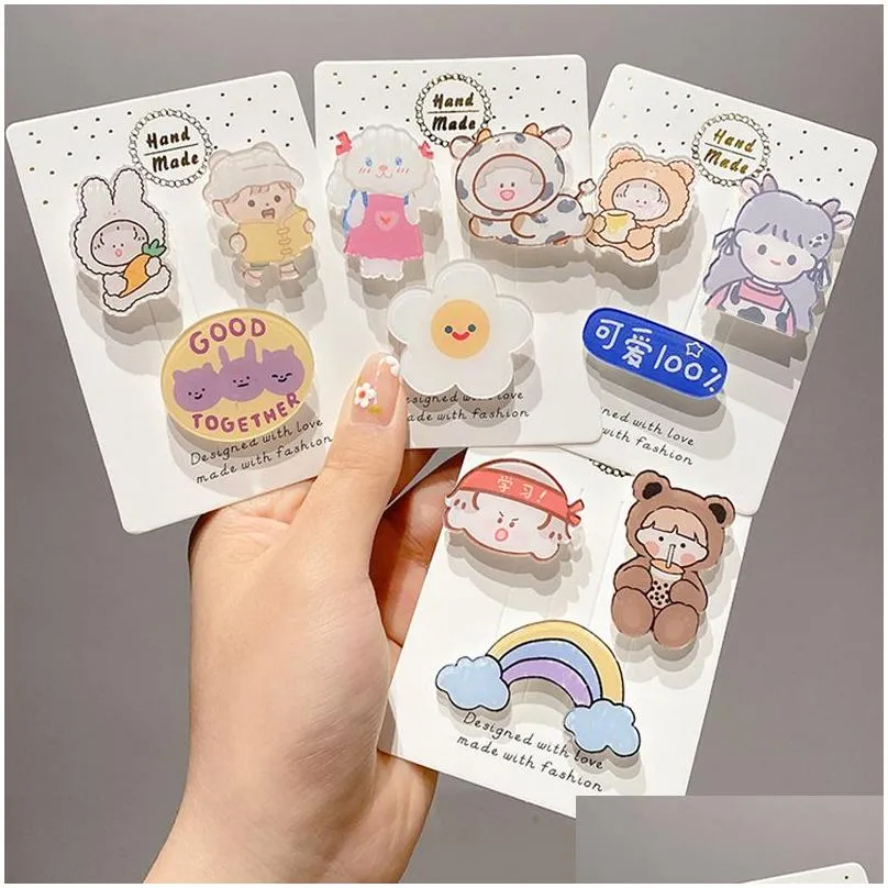 cute japanese acrylic brooch trendy pin badge accessories cartoon angel girl magician long ear dog anti-glare kids girl brooch