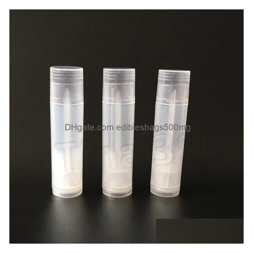 3color 5ml cosmetic empty chapstick lip gloss lipstick balm tube and caps container black white transparent color t2f5012