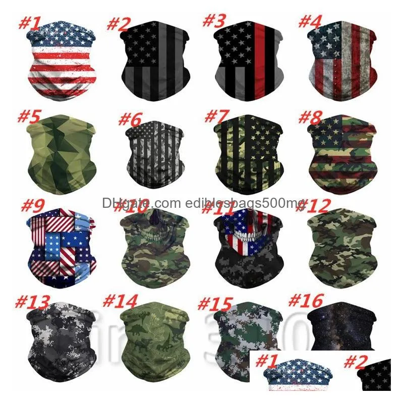  american flag scarves 3d printing magic scarves multifunctional camouflage magic headwear turban riding mask designer