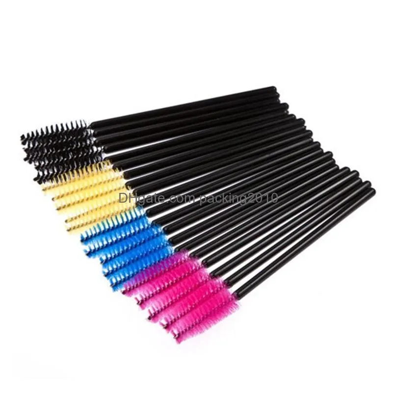 disposable eyelash brush mascara wands applicator makeup cosmetic tool pink blue yellow black color hot sell b0735