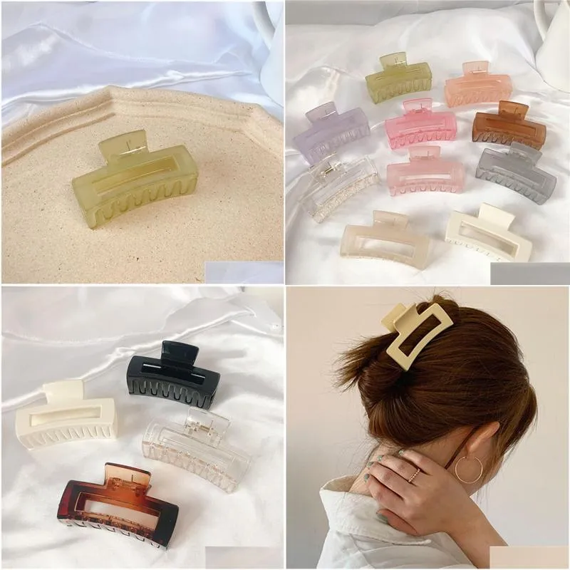 korean solid hair claws elegant clear acrylic hair clips hairpins barrette headwear for women girls accessories gifts