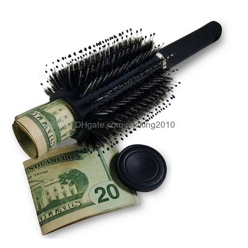 secret storage boxs hair brush black stash safe diversion secret security hairbrush hidden valuables hollow container roller comb