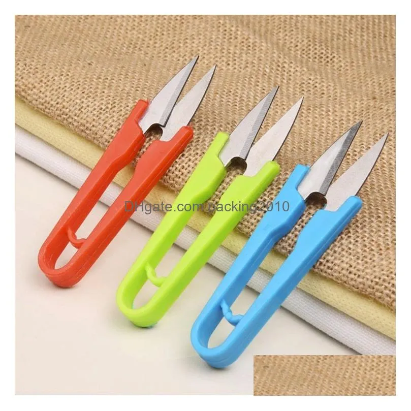 mini sewing scissors portable cutting thread u-shape scissor cross stitch scissors home clipper tailor clothing multicolor scissor