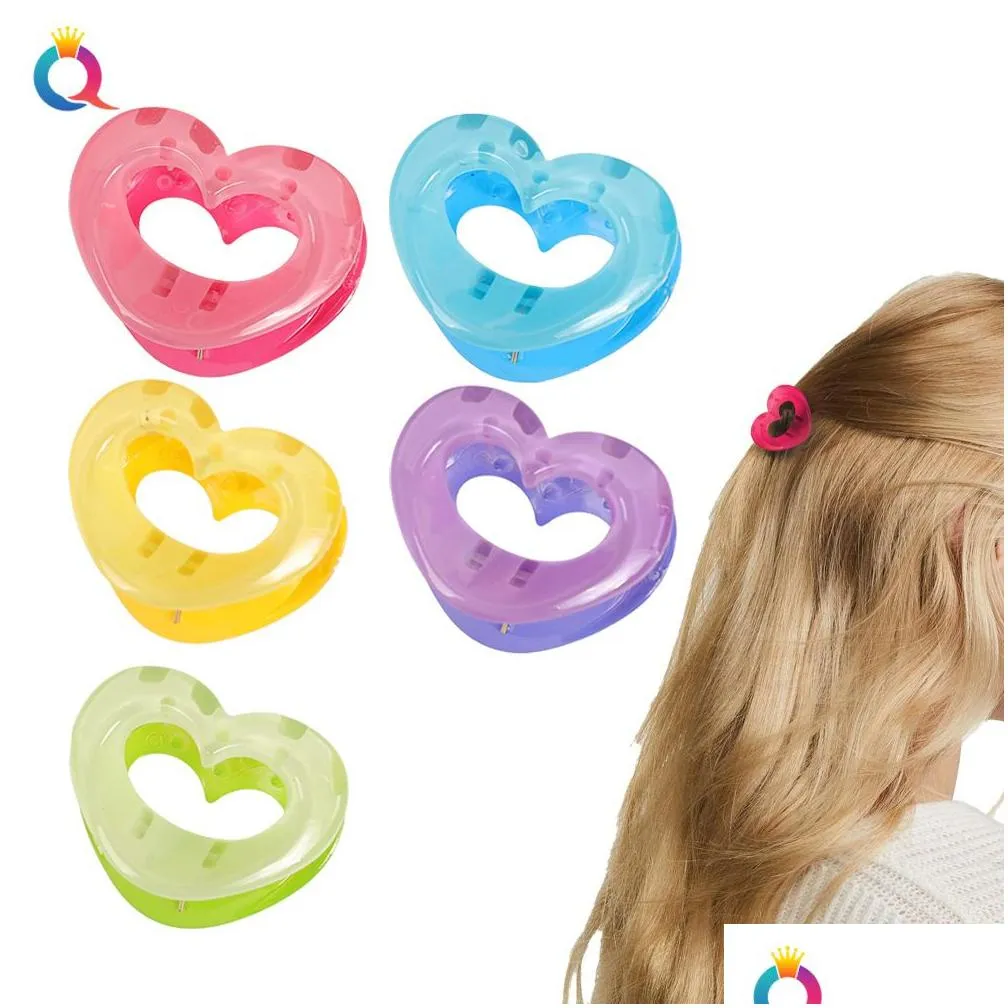 ins fashion women ribbon elegant heart hair claws sweet candy hair clips hairstyle makeup headband hairpin hair accessories 1845