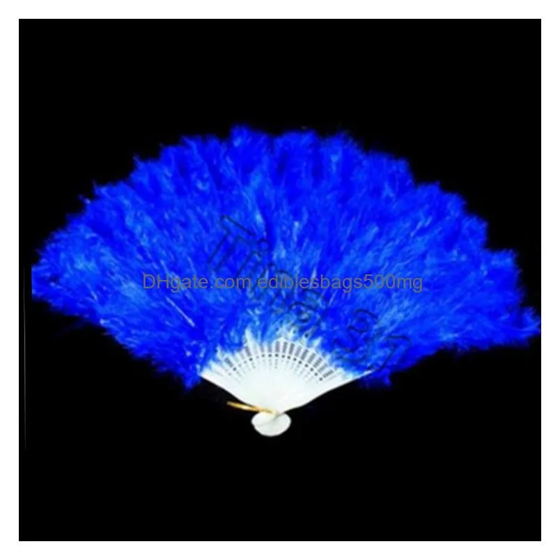 elegant feather fan halloween decoration party stage performances folding fan christmas halloween party supplies hand fant2i5325