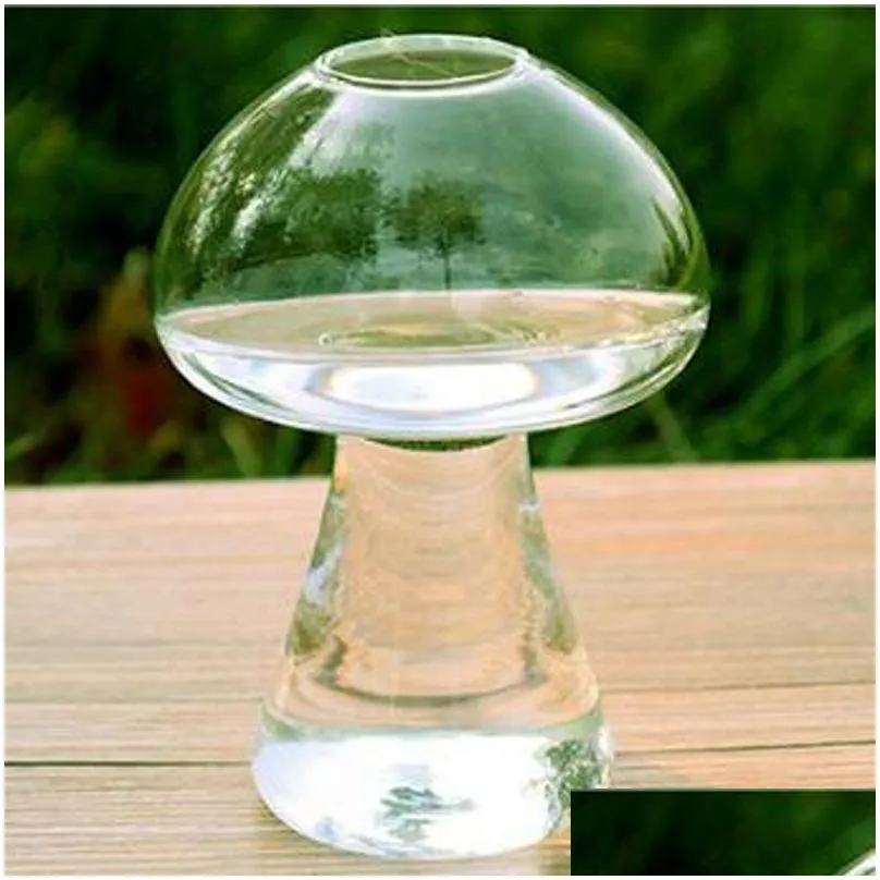 mushroom shaped glass vase glass terrarium bottle container flower home table decor modern style ornaments 6piece