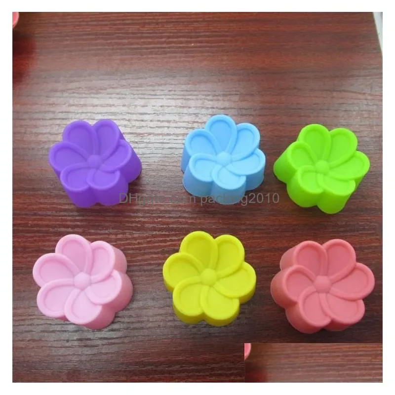 begonia flower silicone muffin cup 5cm silica gel cake mold silicon glue ma fen cup baking tool cake mold t4h0259