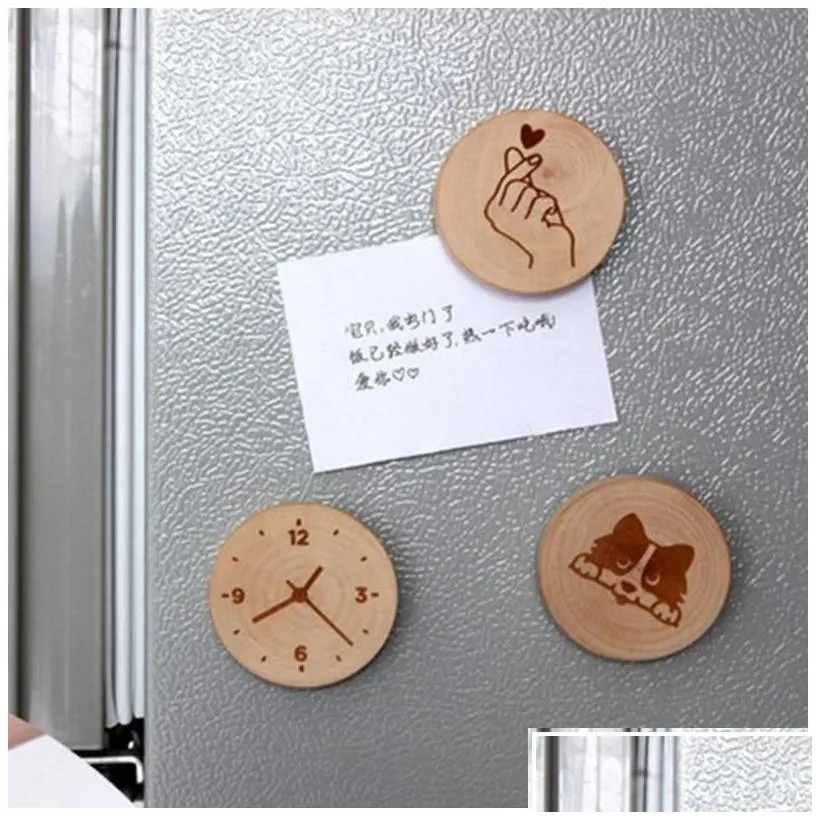 openers can customize engraving logo blank diy wooden round shape bottle opener coaster fridge refrigerator magnet decoration drop d