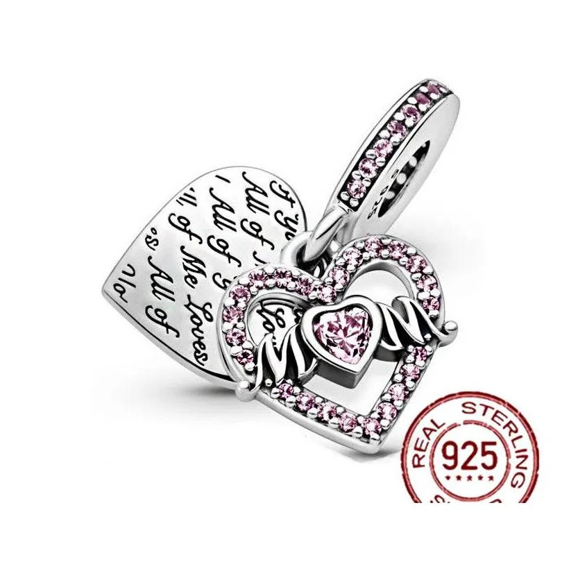 925 silver fit pandora charm 925 bracelet heart mom family dangle dream catcher beads charms set pendant diy fine beads jewelry